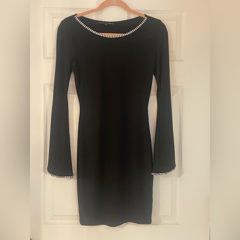 Rhinestone Embellished Little Black Dress